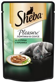 Sheba Корм для кошек Pleasure ломтики в соусе из курицы и кролика фото